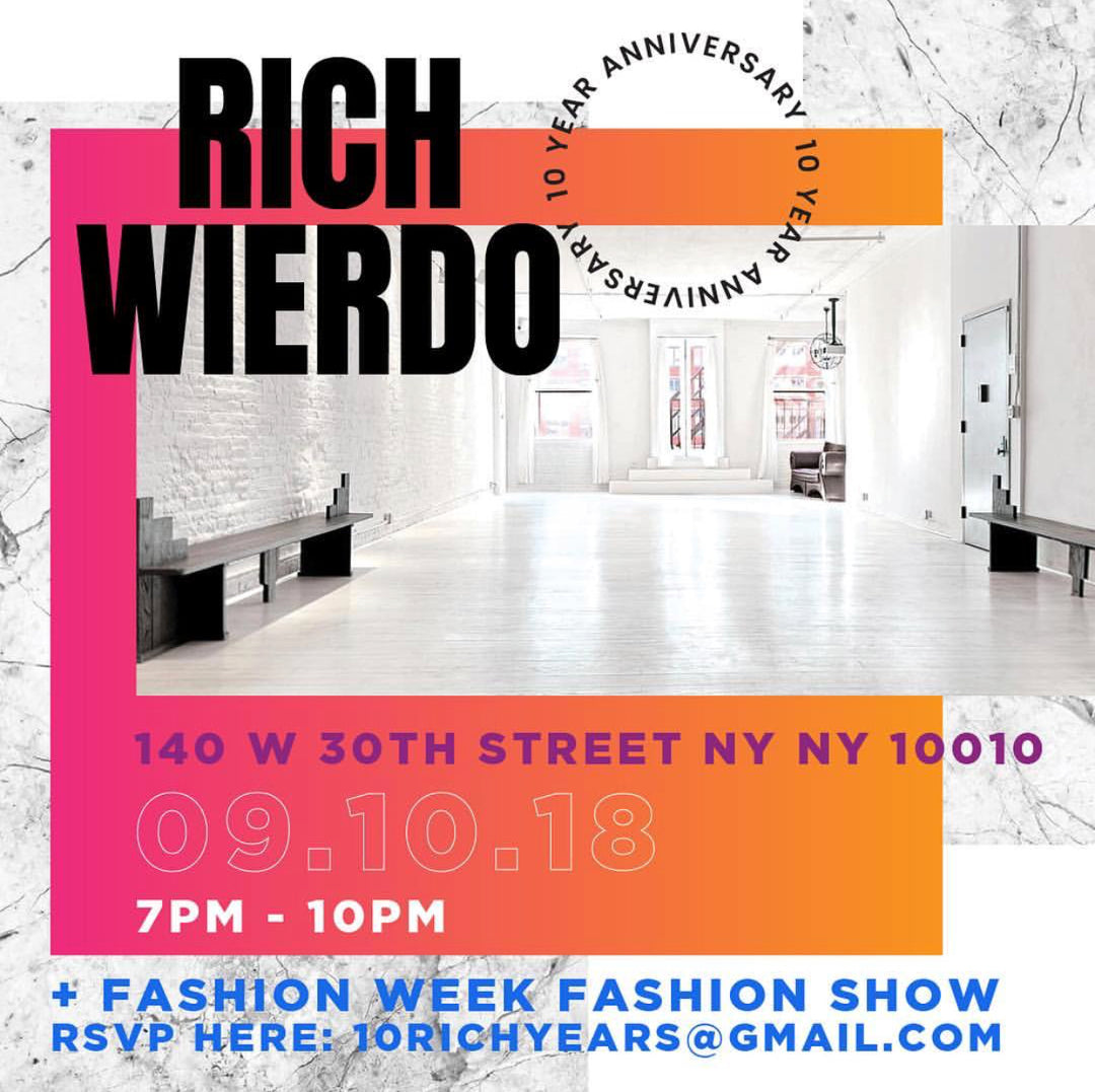 10 Rich Years Of 'RichWierdo' at NYC Fashion Week 2018